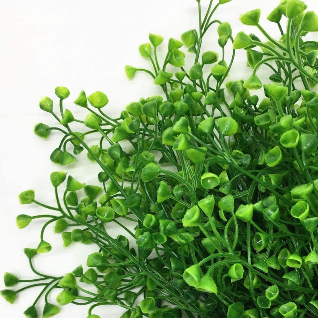 Artificial Plants, Fake Bell Grass Flowers Plastic Greenery Lifelike Patio Yard Corridor Indoor Outdoor Home Garden Balcony Party Pot Planter Filler Table Arrangement Decoration Green 8 pcs A