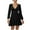 Black, variant on ATENAR Womens Fall Dresses,Casual Dresses for Women,Mini Dreeses,Long Sleeve,V Neck,Easy Care,Solid,S(US:4)