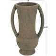 thumbnail image 3 of DecMode 15" Handmade Textured Amphora Dark Brown Ceramic Vase with Two Long Handles, 3 of 10