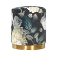 thumbnail image 5 of TOV Furniture Opal Floral Velvet Ottoman with Gold Base, 5 of 6