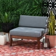 thumbnail image 2 of Linon Morningside Chaise Centrale d'Extérieur en Bois d'Acacia avec Coussins Gris en Noyer, 2 of 10