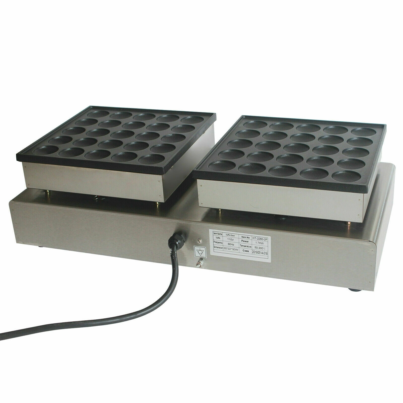 Mkyiongou 1600W 110V 50pcs Electric Dutch Pancake Baker Maker Nonstick Waffle Make Machine