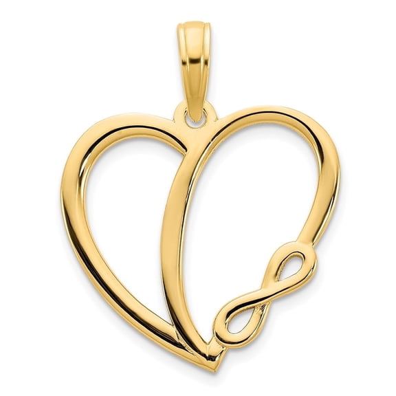 Auriga Fine Jewelry 14K Yellow Gold Infinity Heart Charm Pendant & Charm PendantW-18.21 mm) Valentine's Day Gift for Women