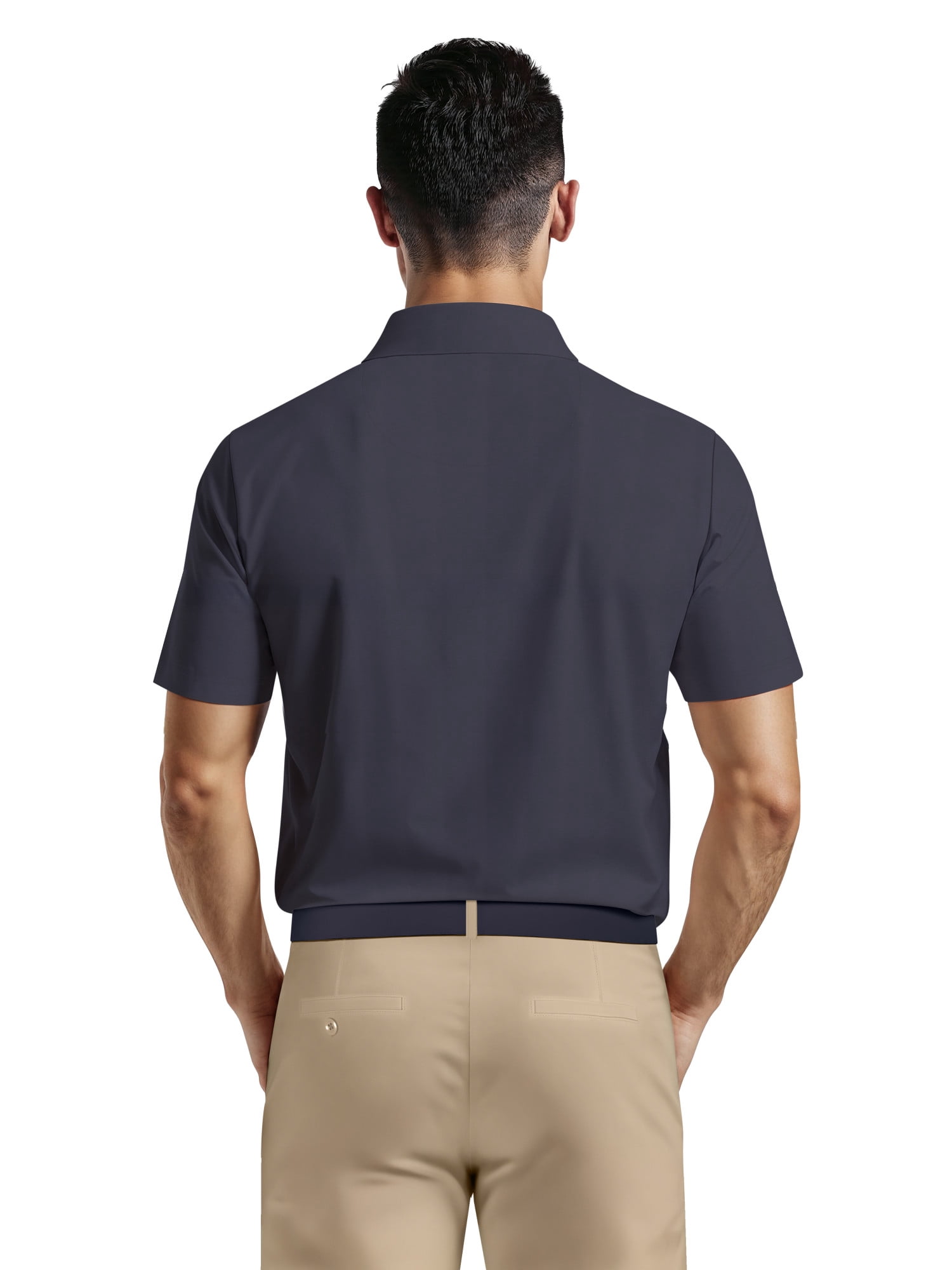 Ben Hogan Men's & Big Men's Performance Heather Chest Striped Print Short Sleeve Golf Polo Shirt, Sizes S-5XL