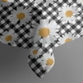 thumbnail image 5 of Black Daisy Flower Checkered Pattern Square Tablecloth,Waterproof Square Table Cover,Wipeable Spillproof Washable Table Cover for Home Kitchen Party Decor 42"X42"(107x107cm), 5 of 6
