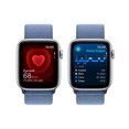 thumbnail image 4 of Refurbished Fair - Apple Watch SE GPS 44mm 2023 Gen 2 Silver Aluminum Case with Winter Blue Sport Loop Fitness Smartwatch with Heart Rate Monitor & Built-In GPS, 4 of 6