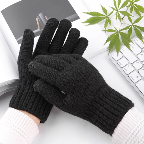 Yanyanz Winter Gloves,Winter Mens Warm and Thick Cold Proof Solid Color Screen Gloves Thermal Gloves Women Gloves for Cold Weather Clearance Black One Size