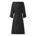 thumbnail image 5 of Ediodpoh Women’s Fashion Trench Coats Solid Color Grid Turn Down Collar Tight Waist Warm Autumn Wool Jacket Black XL, 5 of 6