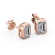 thumbnail image 4 of JeenMata Aros Tipo Botón con Solitario de Moissanita en Forma de Esmeralda de 1 Quilate Engastados en Bisel en Baño de Oro Rosa de 18 K sobre Plata, 4 of 5