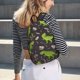 thumbnail image 5 of Disketp Dinosaur Skeleton print Canvas Backpack Lightweight Travel Daypack Student Rucksack Laptop Backpack-Small, 5 of 5