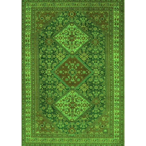 Ahgly Company Indoor Rectangle Persian Green Traditional Area Rugs, 5' x 7'