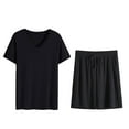 thumbnail image 1 of Men's Pajama Set Lightweight Quick Drying Short Sleeve V-Neck Shirt with Soft Comfortable Shorts for Relaxing Sleep, 1 of 4