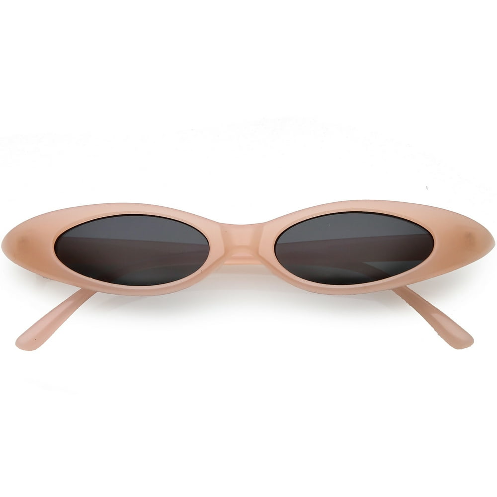 sunglass.la Pastel Thin Extreme Oval Sunglasses Neutral Colored Oval