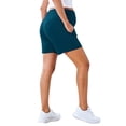 thumbnail image 2 of YHAJDS Women's Workout Yoga Shorts Solid Color Adjustable Button Side Pockets High Elastic Over the Belly Short Bottoms for Women Spring Summer Outdoor, 2 of 4