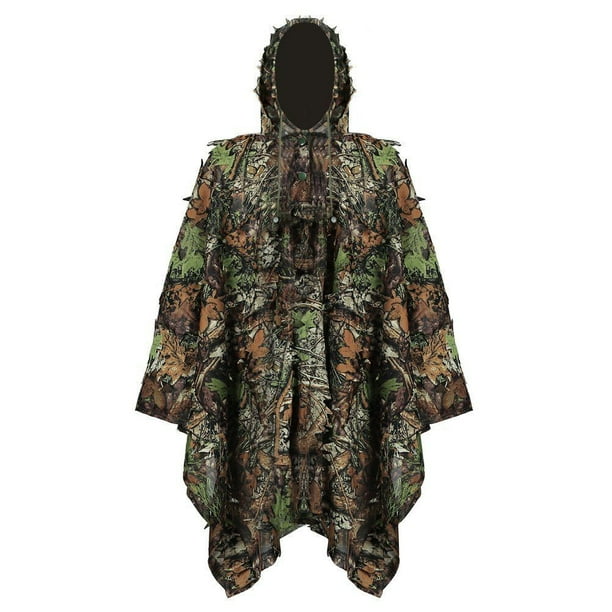 Chubasquero para acampar NikouMX Poncho de Lluvia de Camuflaje 3D