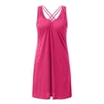 thumbnail image 5 of TAIAOJING Women's 2023 Summer Boho Dress ’s Casual T Shirt Dress Solid Color Sleeveless Tunic Strapless Dress, 5 of 6