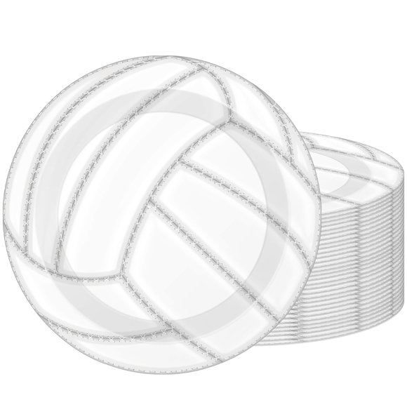 Platos de papel Fitoyplak 7" para fiesta de voleibol, 60 piezas