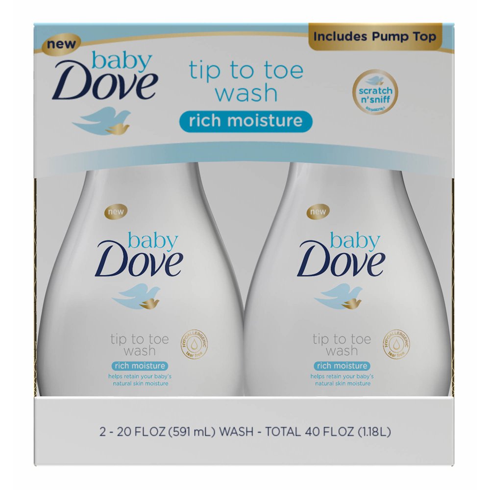 Baby Dove Rich Moisture Tip to Toe Wash, 2 ct./20 oz