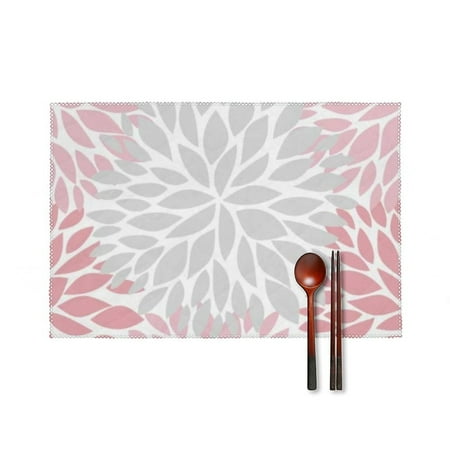

Floral in Pastel Colors Dinner Placemats Set of 4 Kitchen Table Placemats 18 * 12 Inches Place Mats Dining Tables Indoor for Kitchen Table Washable Decorations