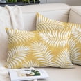 thumbnail image 2 of Palm Leaves Yellow Throw Pillow Cover 12 x 20 Inch Decorative Pillow Cover Summer Botanical Coastal Tropical Lumbar Pillowcase Seasonal Rectangle Cushion Case for Couch Sofa Bed Living Room, 2 of 9