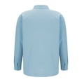 thumbnail image 6 of ZCFZJW Mens Fashion Regular Fit Cotton Shirts Casual Button Down Long Sleeve Solid Color Pullover T-Shirts Loose Lightweight Comfy Baggy Shirt with Pockets Sky Blue XXXL, 6 of 6