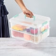 thumbnail image 4 of Sterilite Convenient Home 2-Tier Layer Stack Carry Storage Box, Clear (16 Pack), 4 of 12