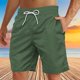 thumbnail image 1 of pstuiky Pantalones cortos deportivos para hombre, Pantalones cortos de playa informales con cordón y estampado del Día de la Independencia para hombre con bolsillo Pantalones cortos de baloncesto, 1 of 4