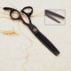 thumbnail image 4 of Tijeras de peluquería profesionales, de acero inoxidable japonés, con hojas ultra afiladas y mango ergonómico, color negro., 4 of 5