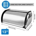thumbnail image 3 of Stainless Steel Polished Bread Box Bread Storage Bin Container with Roll Top Lid for Kitchen Countertop Cake Box Bread Holder for Cheesecake for Pastry Bakery, 3 of 9