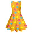 thumbnail image 5 of Robe d'Été pour Fille Robe Trapèze Sans Manches Robe Teinture sur Nœuds pour Filles Longues Robes pour Filles, 5 of 5