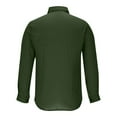 thumbnail image 3 of Jinhomg Mens Linen Shirt Lightweight Buttons Down Casual Rolled Long Sleeve T-Shirts Regular Fit Cotton Beach Shirts with Pocket Green,XXXL, 3 of 5