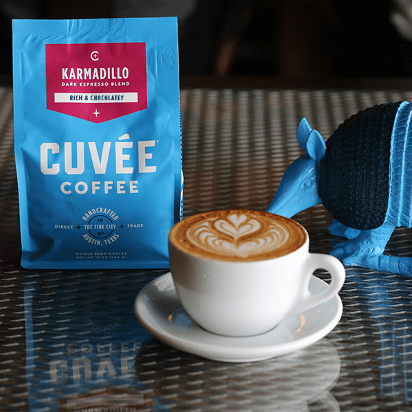Cuvee Karmadillo Espresso Blend Whole Bean Coffee, Medium Roast, 12 oz