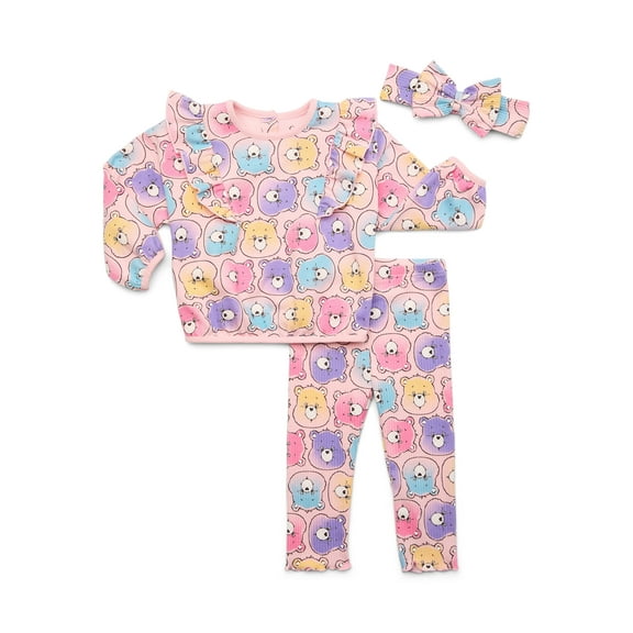 Character Baby Girls Long Sleeve Top, Headband & Leggings Set, 3-Piece, Sizes 0/3 Months-24 Months