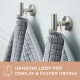 thumbnail image 3 of TOWN & COUNTRY EVERYDAY 4-Piece Textured Windowpane Washcloth Set, 13"x13", 100% Cotton, Plush & Absorbent 550GSM, Grey, 3 of 6