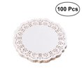 thumbnail image 1 of 100pcs Disposable Oil-absorbing White Lace Paper Doilies Cake Box Liner Packaging Paper Pad 6.5", 1 of 7