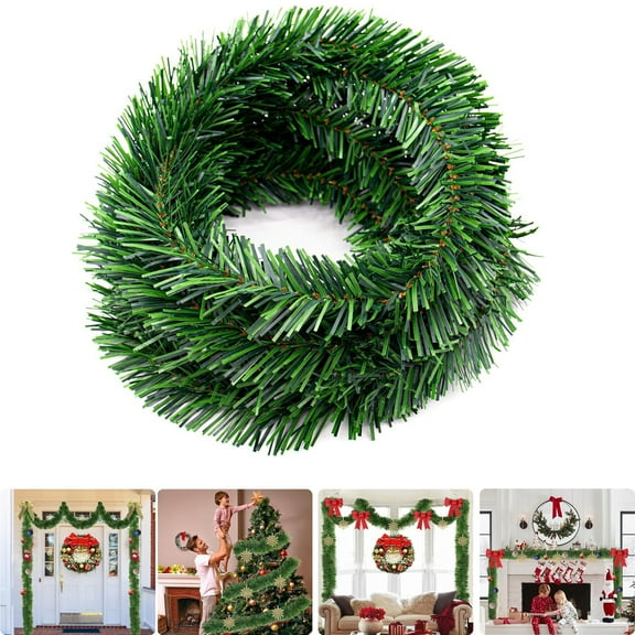 Tutuviw 16 Feet 1 Strands Christmas Garland, Artificial Pine Garland Soft Greenery Garland for Holiday Wedding Party, Stairs, Fireplaces Decoration, Outdoor, Indoor Use (Greenery)