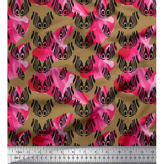 Soimoi Rayon Fabric Eyes Fashion Print Fabric by the Yard 56 Inch Wide