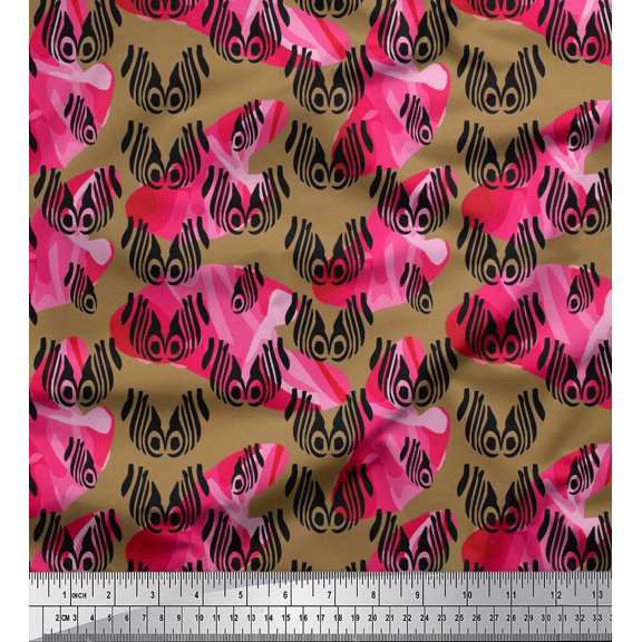 Soimoi Poly Georgette Fabric Eyes Fashion Print Sewing Fabric Yard 42 Inch Wide