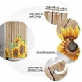 thumbnail image 5 of 60x72 Inch Shower Curtains for Bathroom Sunflower Fabric Bath Curtain Decor Brown Vintage Wooden Yellow Floral Botany Waterproof Restroom Curtains Shower Set Accessories with 12 Hooks 60 Inch, 5 of 6