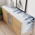 thumbnail image 3 of Blue Eucalyptus Cotton Linen Rectangle Table Runners 13"x48", Weeping Botanical Leaf Watercolor Coffee Table Runner Dresser Scarves Luxury Table Runners for Wedding Party Banquet Dinner Decor, 3 of 8