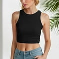 thumbnail image 2 of AherBiu Crop Tops for Women Going out Tank Tops Summer Basic Slim Fitted Stretch Crewneck Cute Camisole Tshirt, 2 of 4