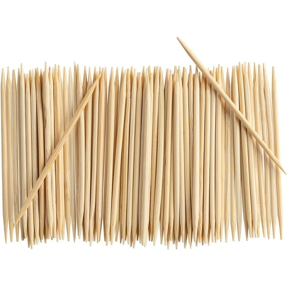 GUSTO Bamboo Toothpicks Double-Point Tooth Picks Wooden Appetizer Picks, 2000 pack