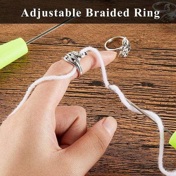 3 Pieces Adjustable Knitting Loop Rings Woven Rings Open Finger Holder  Crochet Knitting Loop Accessories Cute Cat Shape Yarn Guide Holder for Hand
