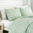thumbnail image 3 of Chezmoi Collection Medina 2-Piece Tranquil Leaf Comforter Set Twin, Soft Green White Leaves Printed Microfiber Lightweight Bedding Set for All season, 3 of 9