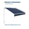 thumbnail image 3 of 10'x8' Retractable Awning, Waterproof Patio Awning, Sun Shade Awning with Manual Crank Handle, Aluminum Frame, 280 g/㎡ Polyester Fabric, for Deck, Porch, Balcony, Blue, 3 of 7