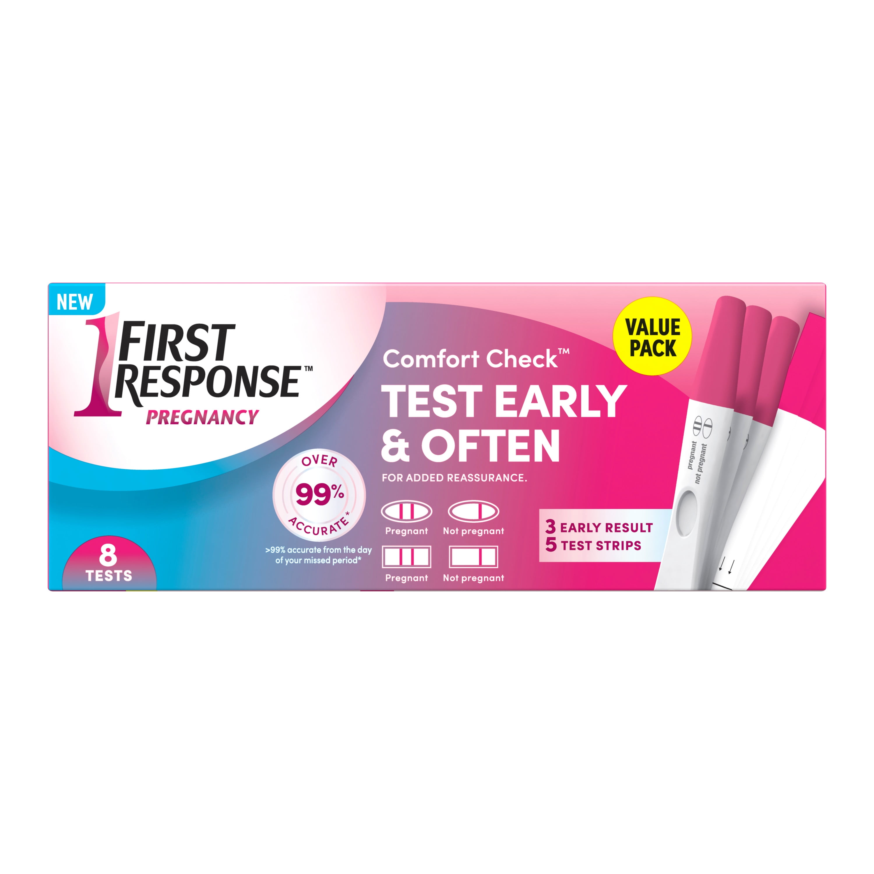 First Response Comfort Check Pregnancy Test, 8 Count 