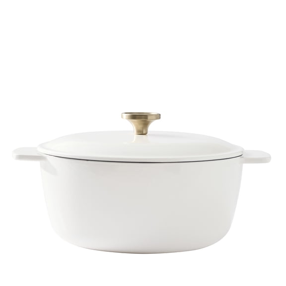 Better Homes & Gardens 5 qt Cast-Iron Dutch Oven with Lid, Cream Enamel