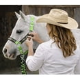 thumbnail image 4 of Nylon Horse Beaded Halter Nickle Plated Hardware w/ Lead Rope Tack Lime 606175LG, 4 of 5