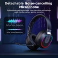 thumbnail image 6 of 2.4GHz Wireless Gaming Headset for PS5/PS4/PS/Switch - Bluetooth Headphones with Noise-Canceling Microphone, Gaming Headphones with 3.5mm Wired, RGB Lights, Foldable, Portable (Black), 6 of 7