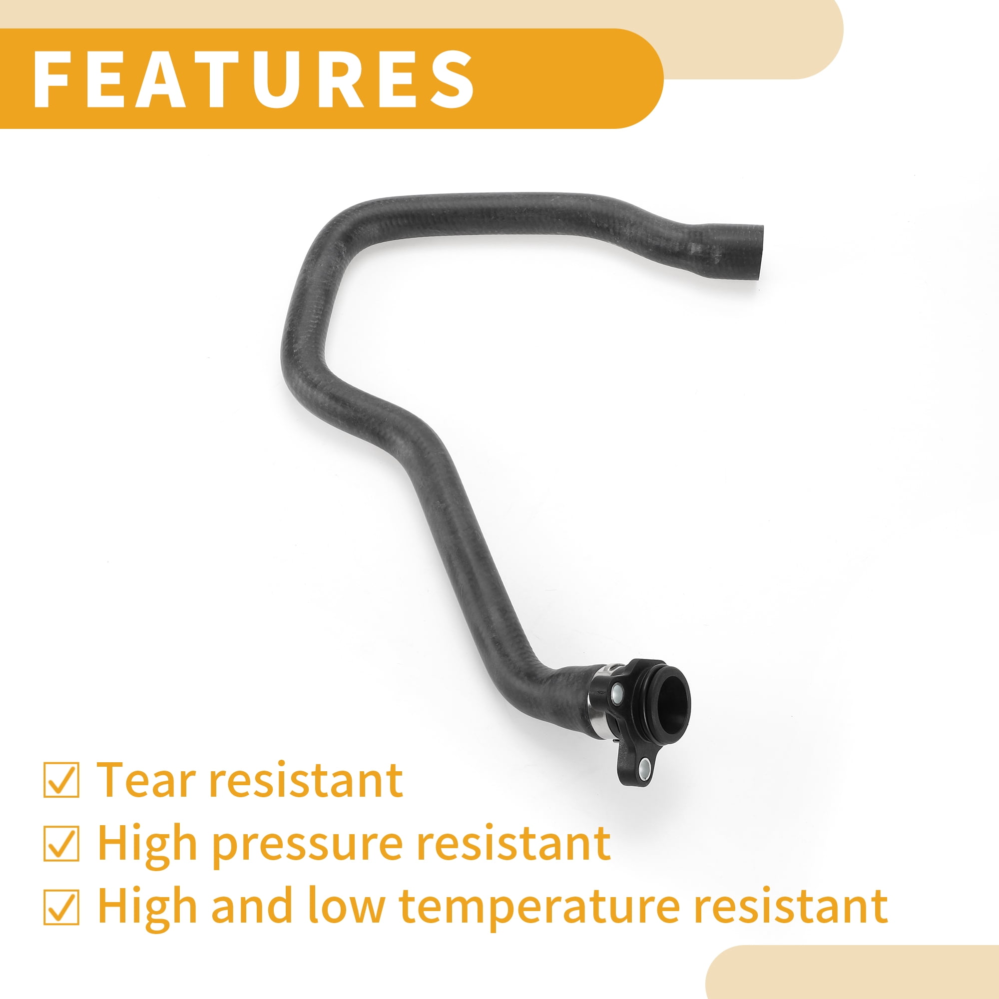 Unique Bargains Radiator Hose for BMW X3 3.0L 2011-2012 Rubber Black Good Sealing